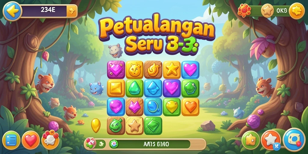Tampilan menarik dari gameplay Match-3 di 234E.