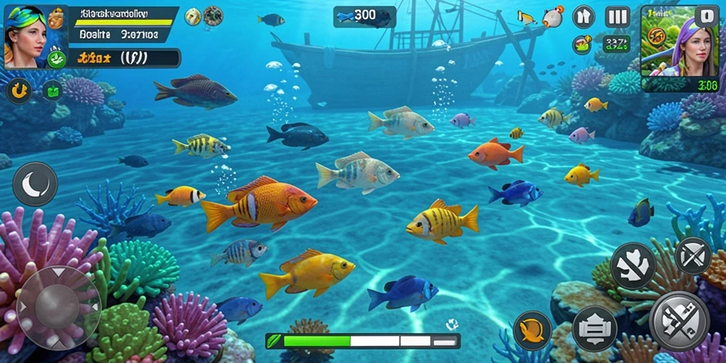 Tampilan atraktif gameplay Tembak Ikan dari 33ZK yang penuh warna.