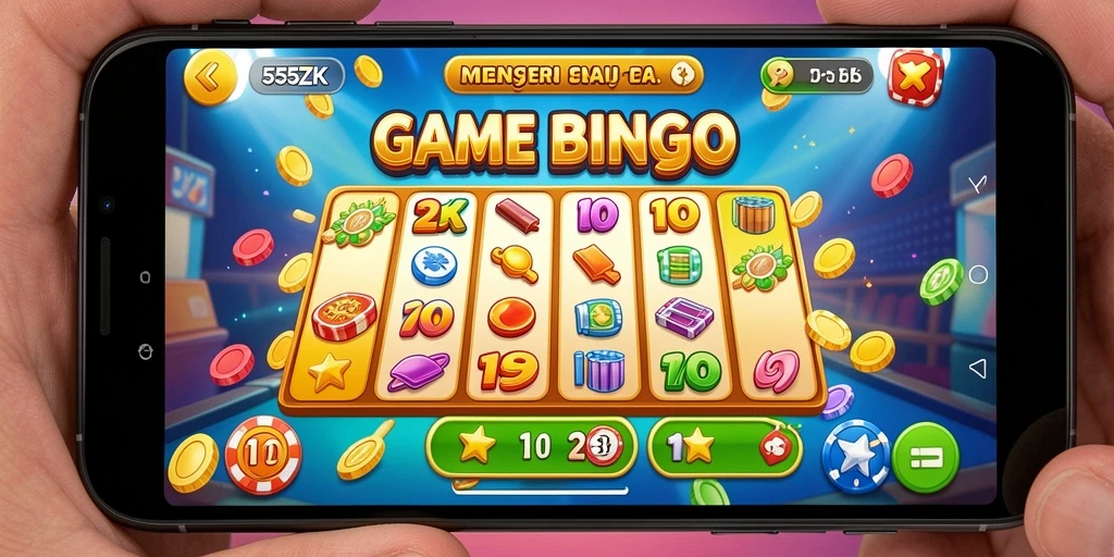 Screenshot gameplay Bingo 555ZK dengan grafik menarik dan interaksi sosial.