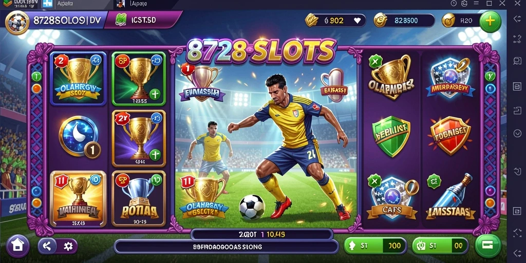 Tampilan gameplay menarik dari 8728SLOTS dengan tema olahraga.