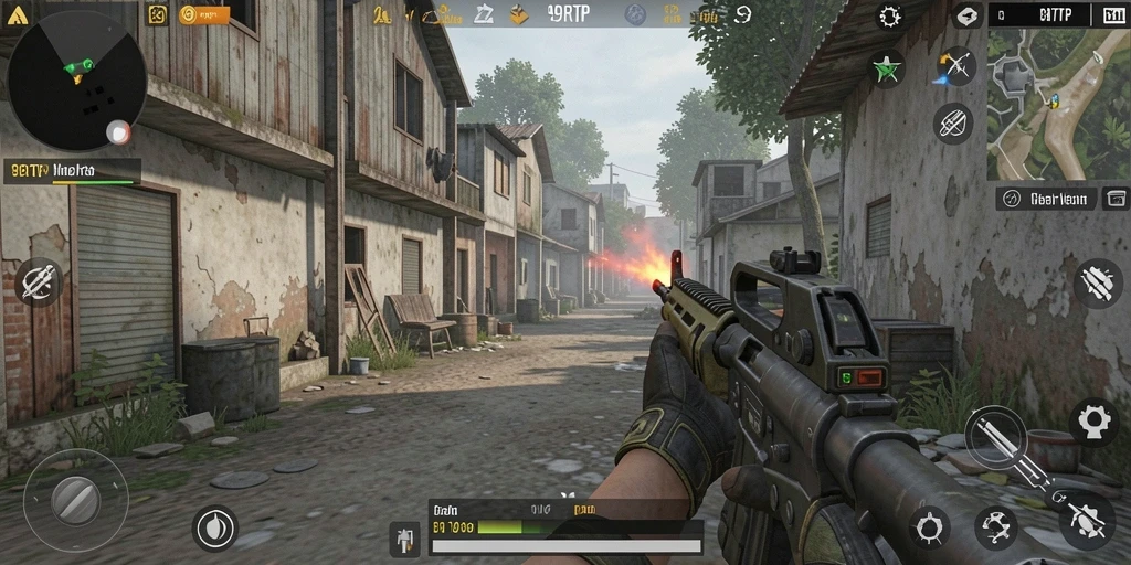 Screenshot gameplay 99RTP yang menampilkan aksi pertempuran yang intens.
