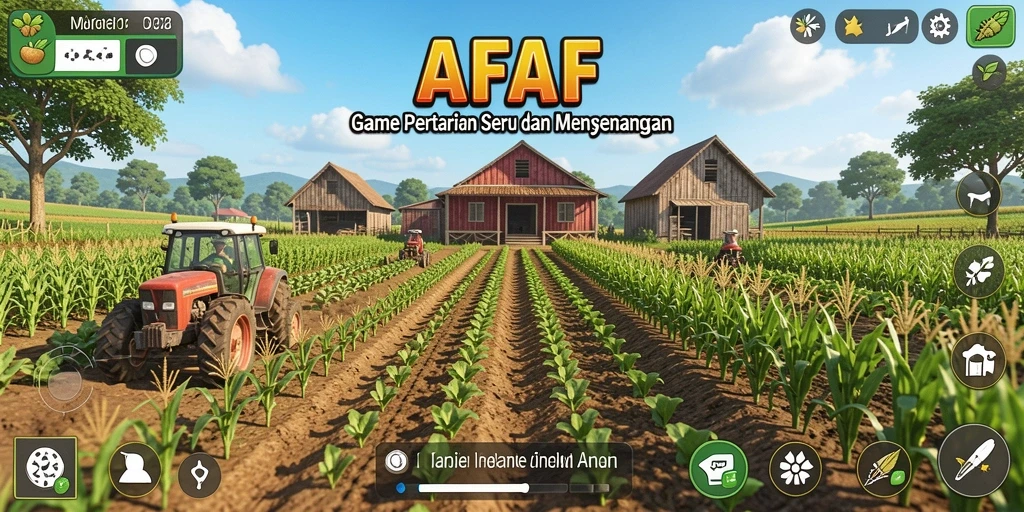 Tampilan gameplay <strong>AFAF</strong> yang seru dan penuh warna dalam berkebun.