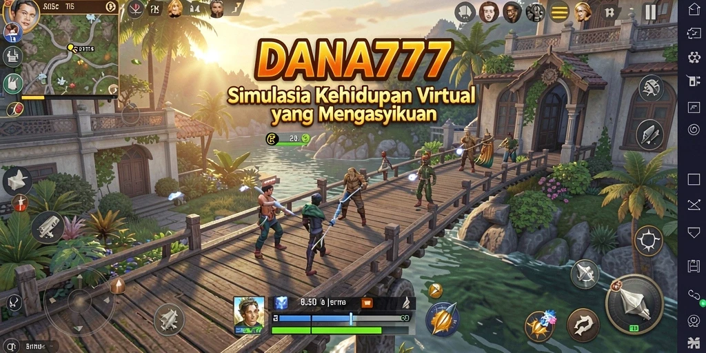 Tampilan gameplay DANA777 yang penuh warna dan interaktif.