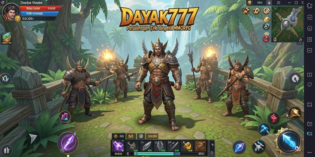 Gambar menunjukkan gameplay menarik DAYAK777 dalam petualangan MMORPG.