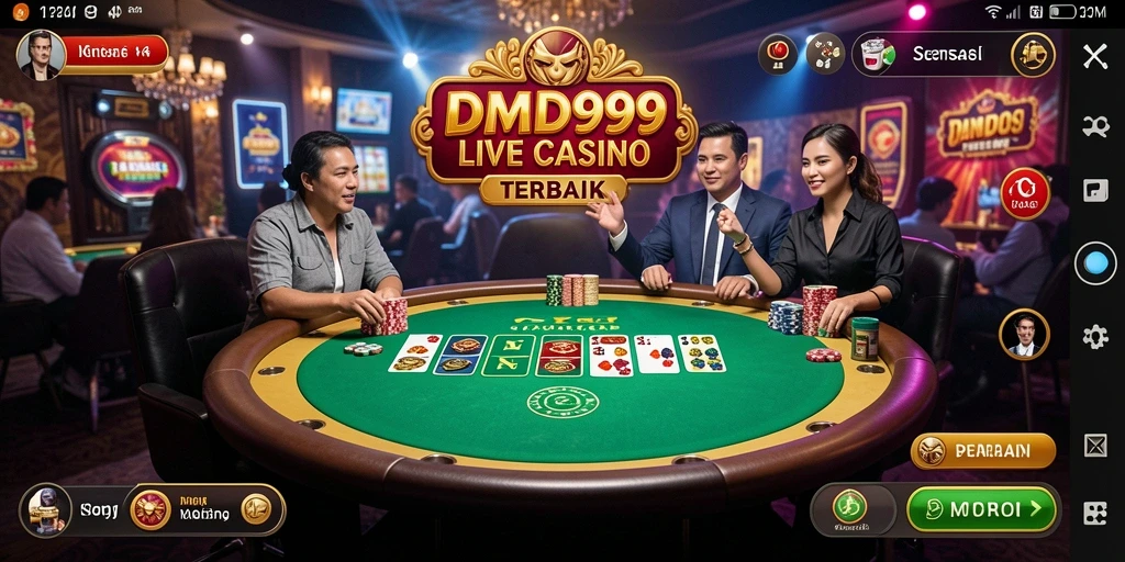 Tampilan gameplay DMD999 dalam sesi Live Casino yang mendebarkan.