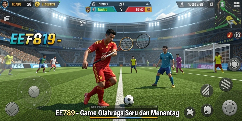 Tampilan gameplay seru dan kompetitif dari EE789 dengan berbagai cabang olahraga.