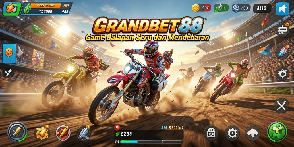 Gameplay balapan yang seru dan mendebarkan dalam GRANDBET88.