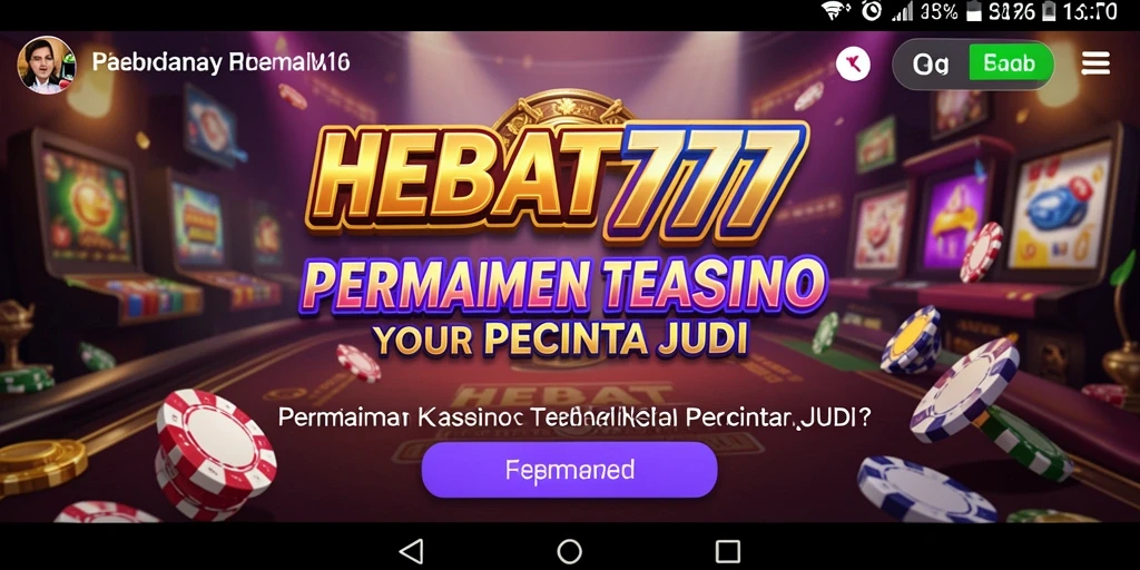 Tampilan gameplay menarik dalam HEBAT777 yang menampilkan suasana Kasino.
