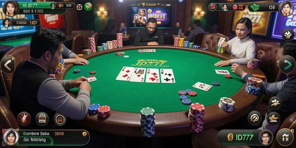 Screenshot gameplay menampilkan aksi seru dalam permainan Poker.