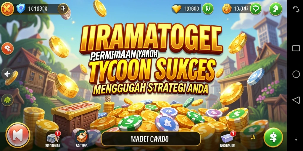 Gameplay Tycoon yang menarik dengan banyak pilihan strategis.