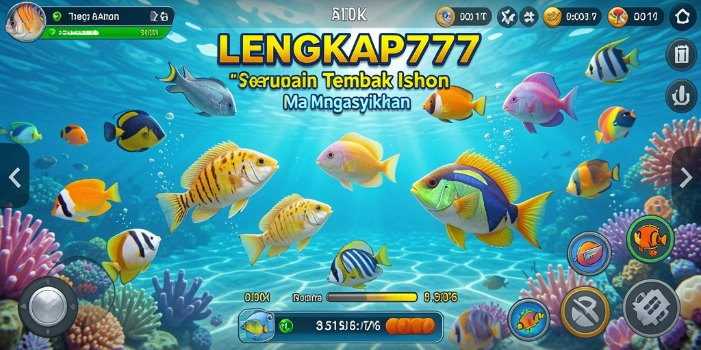 Tampilan gameplay seru Tembak Ikan di LENGKAP777.