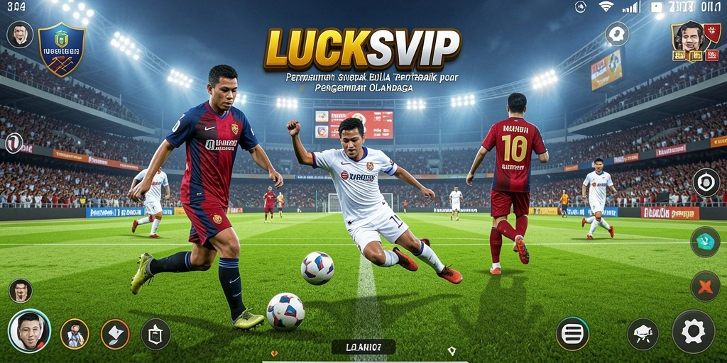 Tampilan gameplay <strong>LUCKSVIP</strong> yang mendebarkan dan penuh aksi di lapangan sepak bola.