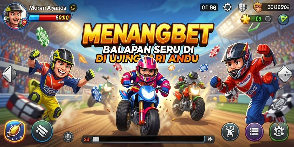 Tampilan gameplay balapan yang menegangkan dan penuh warna.