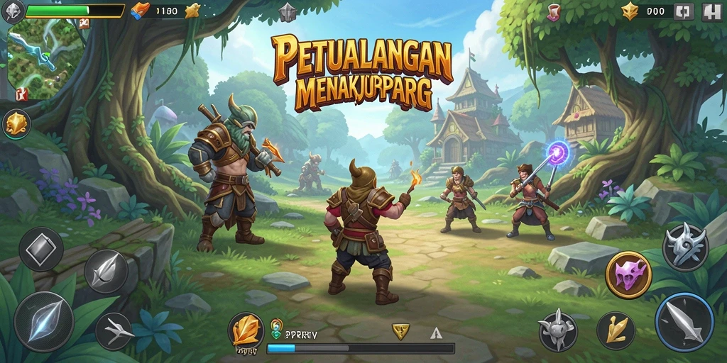 Tampilan gameplay PPRRYY dengan pertarungan epik dan karakter unik.