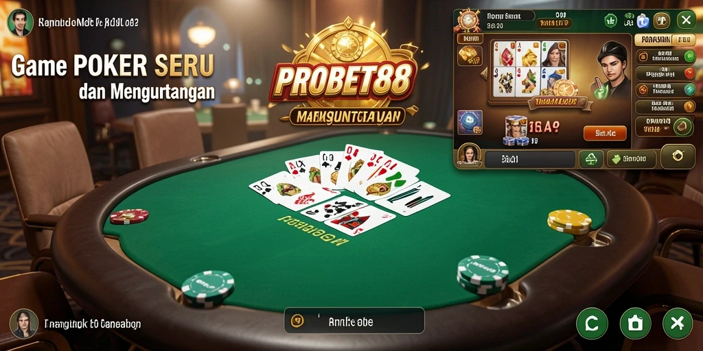 Gameplay Poker yang seru dan mendebarkan di PROBET88.