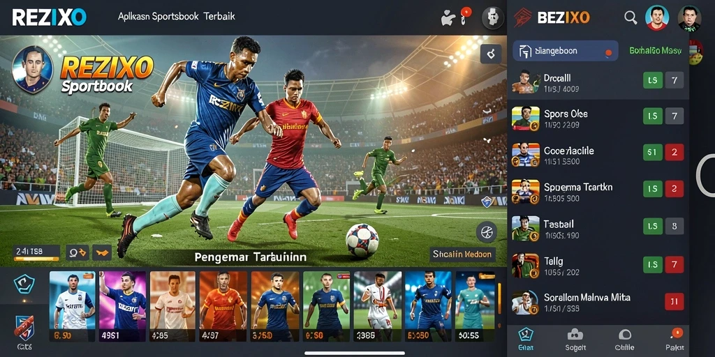 Screenshot utama REZIXO menampilkan keseruan taruhan olahraga.