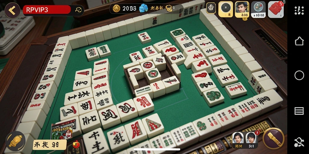 Screenshot RPVIP3 menampilkan aksi permainan Mahjong yang mendebarkan.
