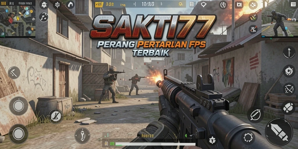 Tampilan dinamis gameplay tembak-menembak di SAKTI77.