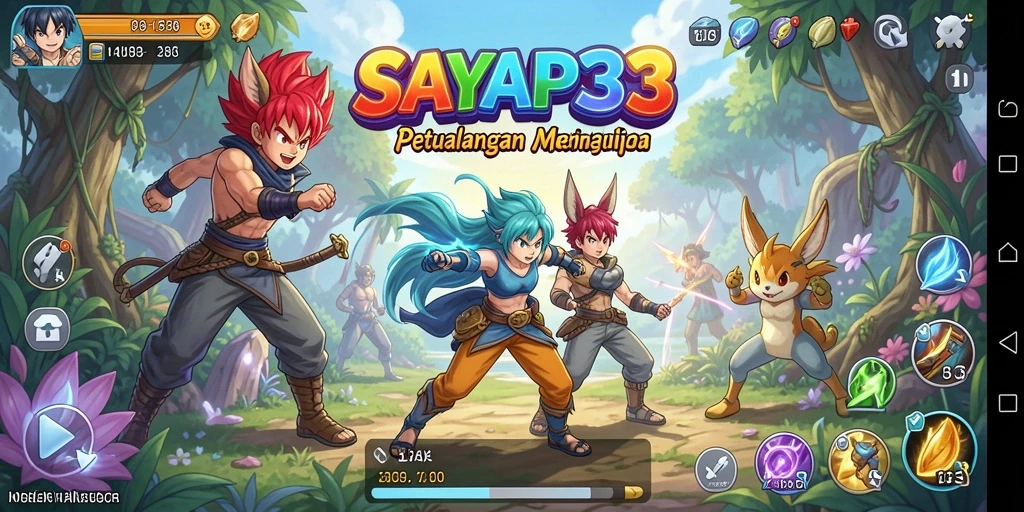 Tampilan gameplay menarik dari SAYAP33 dengan karakter Anime yang dinamis.