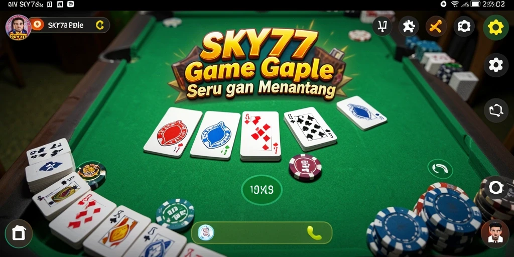 Tampilan gameplay Gaple yang seru dan menarik di SKY77.
