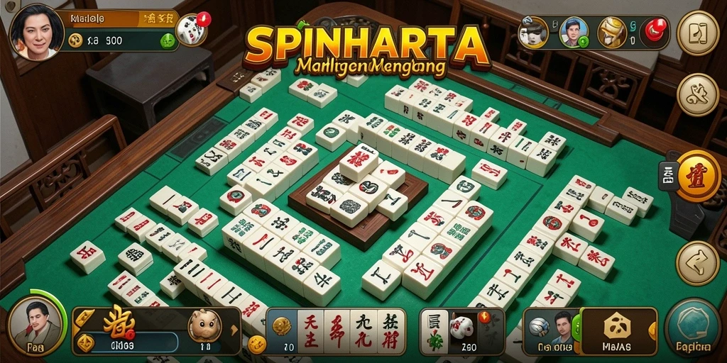 Tampilan gameplay SPINHARTA yang memukau di dunia Mahjong.