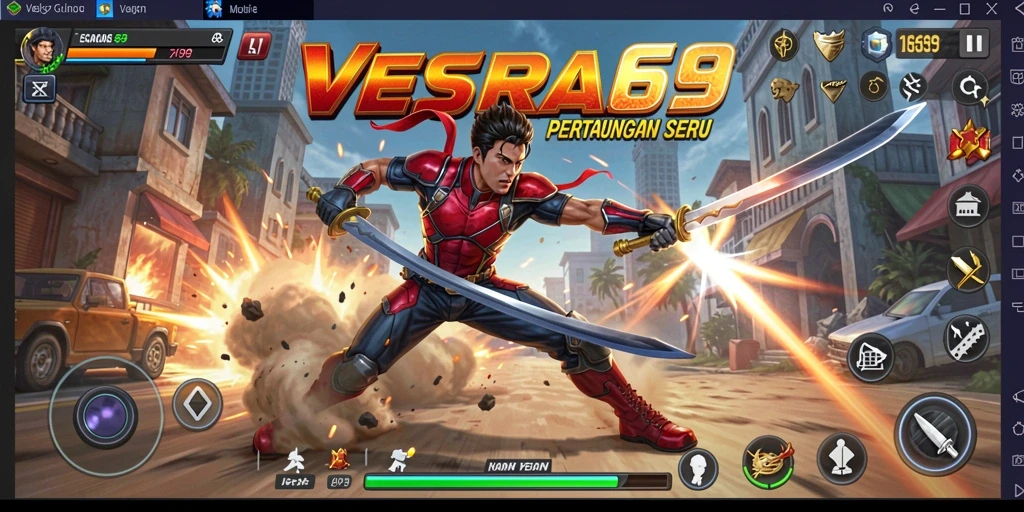 Tampilan gameplay seru dalam VESPA69 dengan aksi pertarungan yang menegangkan.