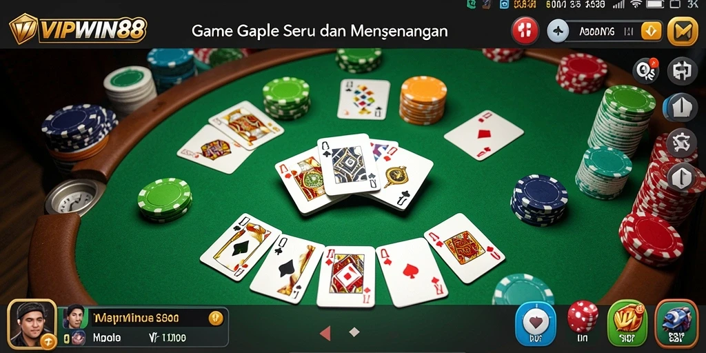 Screenshot gameplay Gaple di VIPWIN88 yang seru dan menarik.