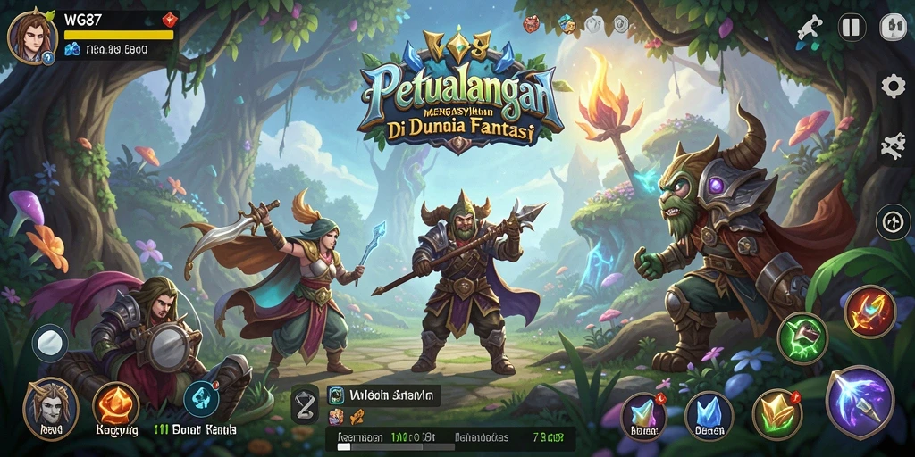 Tangkapan layar dari permainan WG87 yang menunjukkan aksi petualangan seru.