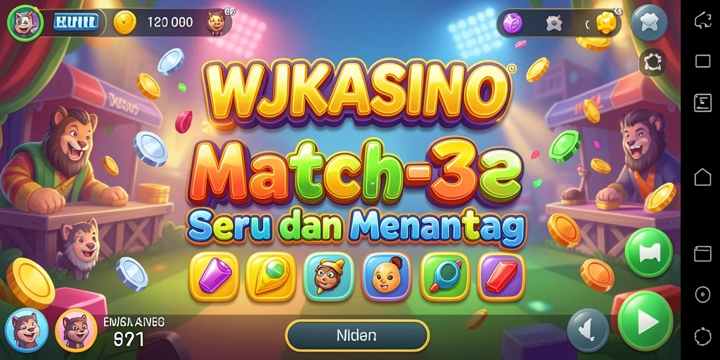 Screenshot gameplay WJKASINO yang menampilkan momen seru mencocokkan elemen.